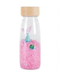 Botella sensorial rosa con sonido Petit Boum