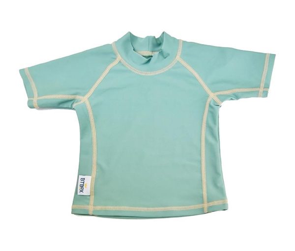 camiseta baño manga corta lunares verde 12-24 m