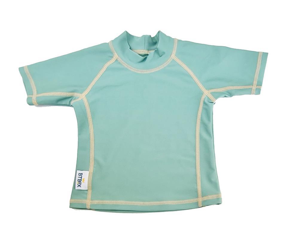 camiseta baño manga corta lunares verde 6-12 m
