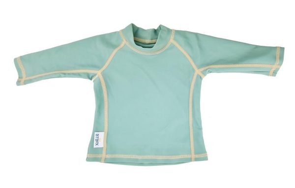 camiseta baño manga larga lunares verde 12-24 m