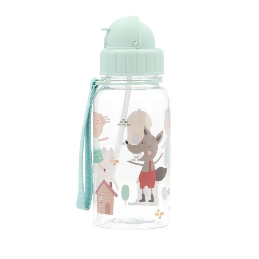 Botella de Tritán con pajita The Three Little Pigs