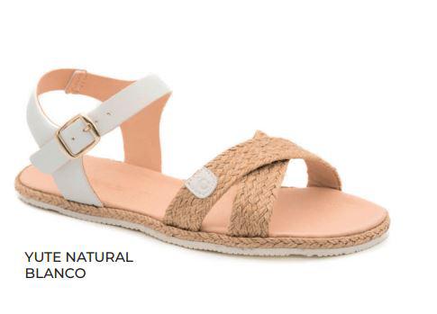 Sandalia Coqueflex Yute Natural Blanco