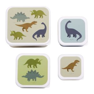 Set cuatro cajas almuerzo Dinosaurios