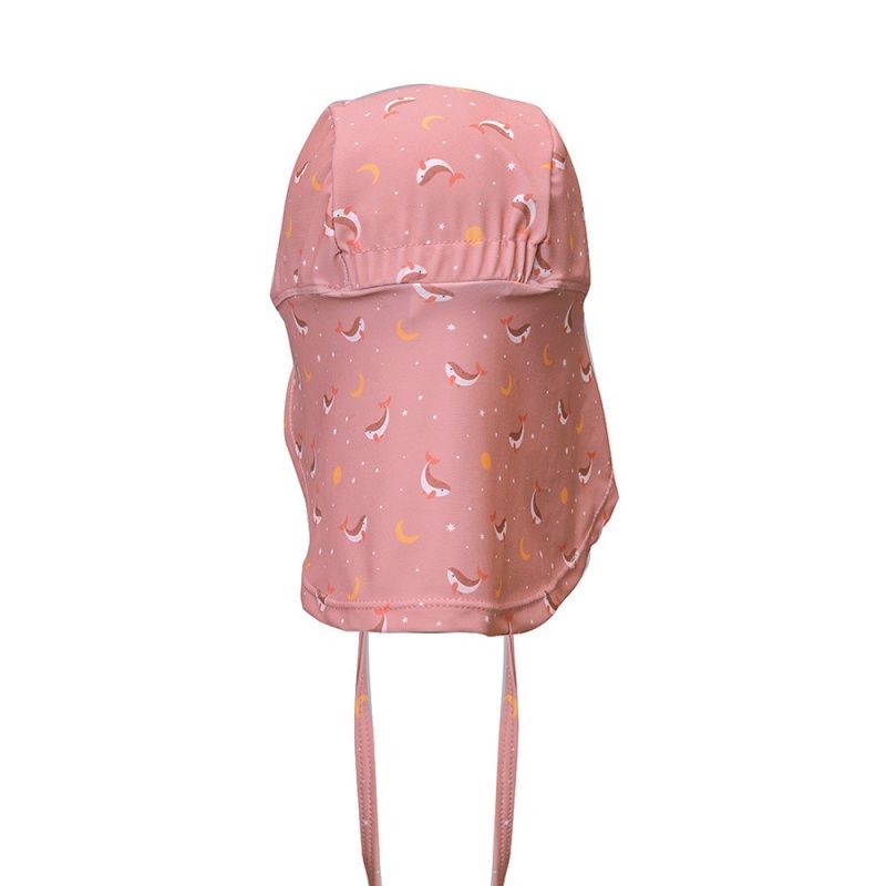 Gorro playa bebé Whale Pink
