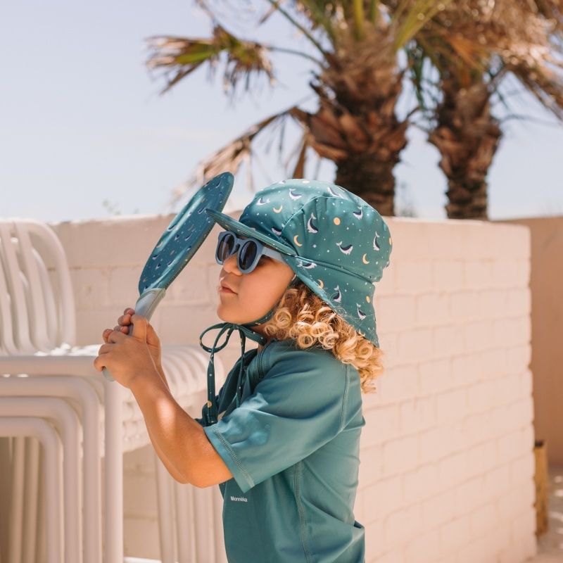 Gorro playa bebé Whale Pink