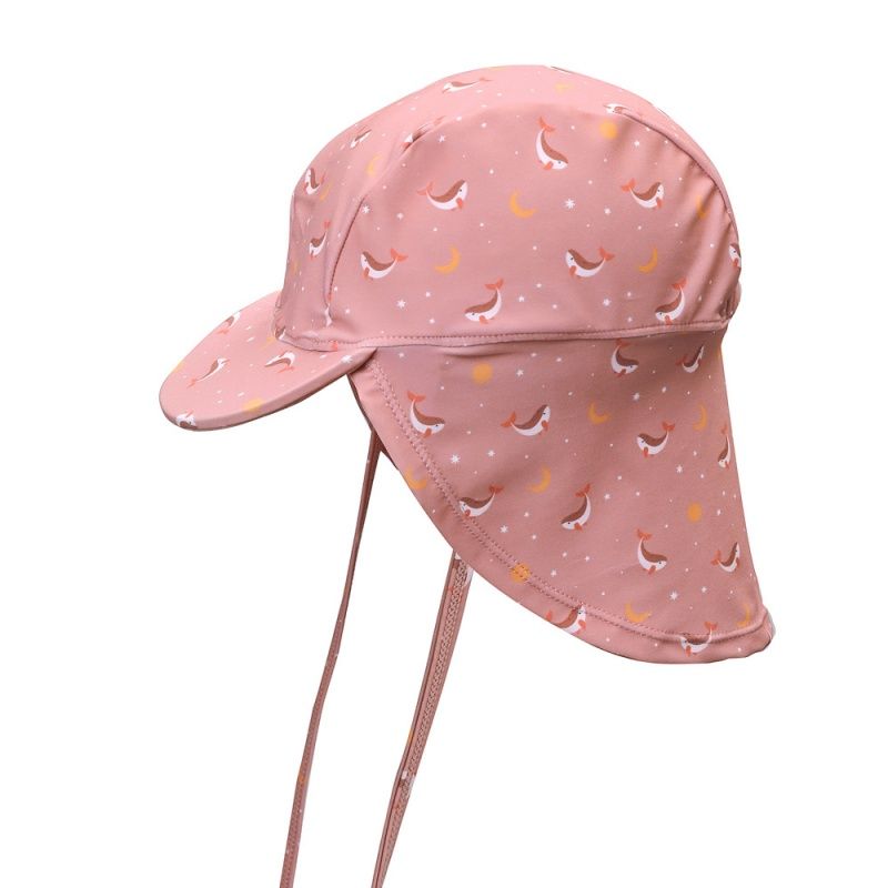 Gorro playa bebé Whale Pink