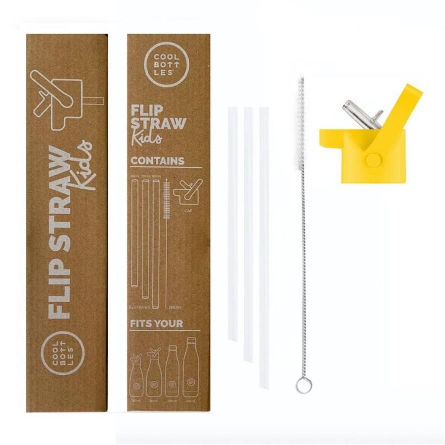 Kids Cap - Flip Straw - Yellow