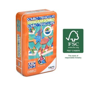 Dominó triangular Travel  caja metálica 