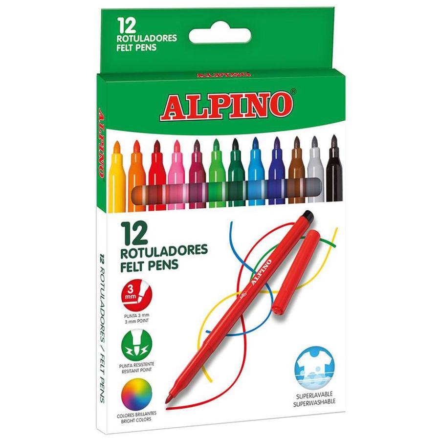 Rotuladores Alpino 12 colores