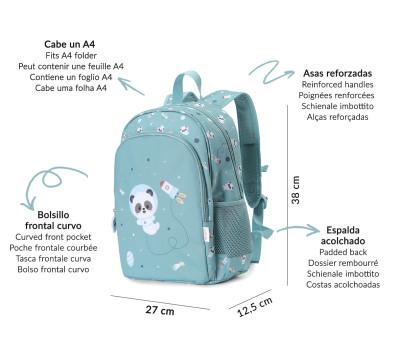 Mochila Mediana Pandas in Space Llavero