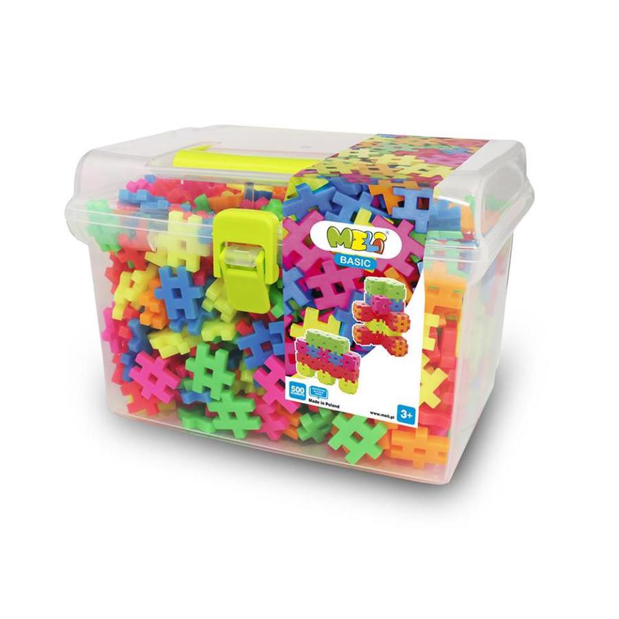 Bloques Meli - Basic Travel Box Neón 500 Piezas 