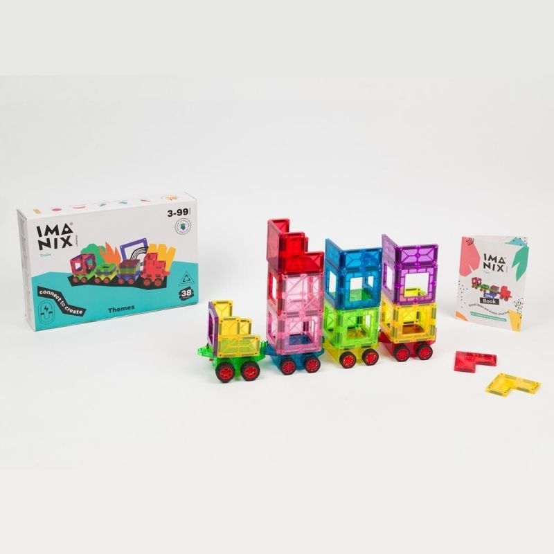 Imanix Train con vagones 38 piezas